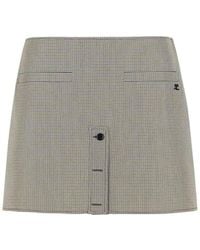 Courreges - Wool Blend Miniskirt - Lyst