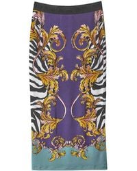 Versace Jeans Couture - Baroque Zebra Skirt - Lyst
