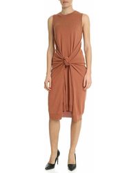 See By Chloé - Knitted Dress In Copper With Knot - Lyst