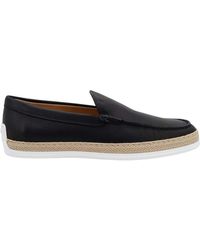 Tod's - Leather Loafer With Egraved Monogram - Lyst