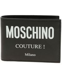 Moschino - Logo Print Leather Wallet - Lyst