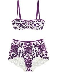 Dolce & Gabbana - Bikini Con Stampa Maiolica-Donna - Lyst