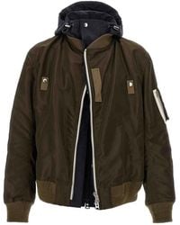Sacai - Hooded Nylon Bomber Jacket - Lyst