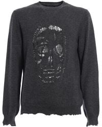 McQueen - Skull Punk Piercing Sweater - Lyst