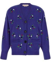 Marni - Floral Embroidery Cardigan - Lyst