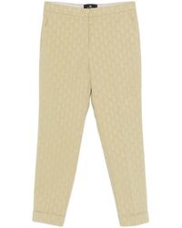 Etro - Cropped Cotton Jacquard Trousers - Lyst