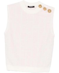 Balmain - Tweed Tank Top - Lyst