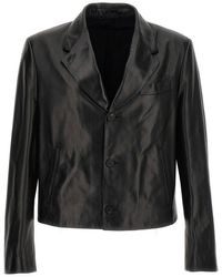 Ferragamo - Leather Blazer Jacket - Lyst