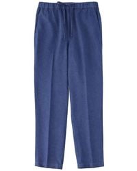 120% Lino - Linen Trousers With Drawstring - Lyst