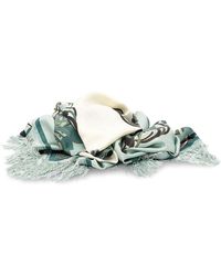 La DoubleJ - Sciarpa Carr Con Frange Reversibili - Lyst