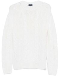 Paul & Shark - Cable Knit Crewneck Wool Sweater - Lyst