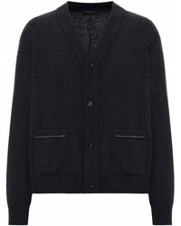 Roberto Collina - Wool Cardigan With Contrast Stitching - Lyst