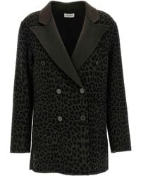 P.A.R.O.S.H. - Animal Print Blazer Double Breasted Pockets Lapels - Lyst