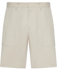 Lardini - Cotton And Linen Blend Bermuda Shorts - Lyst