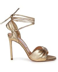 Aquazzura - Carina Metallic Leather Sandals - Lyst