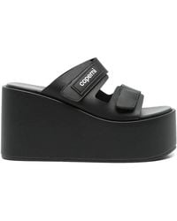 Coperni - Patch Wedge Sandal Zeppe Nero-Donna - Lyst