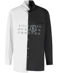 MM6 by Maison Margiela - Color Block And Cotton Shirt - Lyst