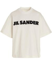 Jil Sander - Crewneck T-shirt With Front Logo Print - Lyst