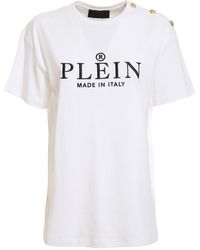 Philipp Plein - Logo Embroidery T-shirt With Buttons - Lyst