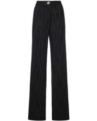 Genny - Pinstriped Viscose Blend Trousers - Lyst