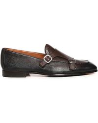 Doucal's - Leather Double-Buckle Loafer - Lyst