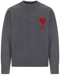 Ami Paris - Ami De Coeur Wool Sweater - Lyst