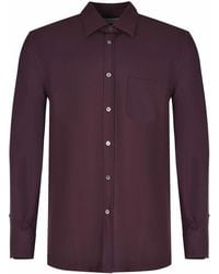 Amaranto - Amaranth Shirt Made Of A Wool Blend - Lyst