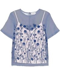 P.A.R.O.S.H. - Sorgente Floral-Embroidered Blouse - Lyst