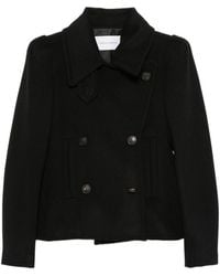 7 For All Mankind - Double-Breasted High-Shoulder Wool Jacket - Lyst