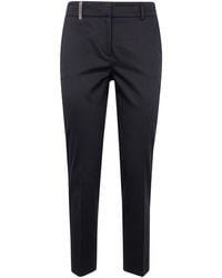 Peserico - Light Cotton Satin Stretch Trousers - Lyst