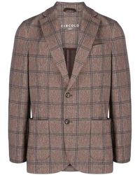 Circolo 1901 - Single-breasted Checked Cotton Jacket - Lyst