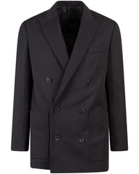 Balmain - Wool Blazer With Peak Lapel - Lyst