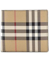 Burberry - Coated Canvas Wallet With Check Motif - Lyst