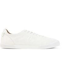Giorgio Armani - Embossed Logo Leather Sneakers - Lyst
