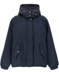 Brunello Cucinelli - Knitted Hooded Down Jacket - Lyst