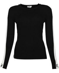 Elisabetta Franchi - Viscose Sweater With Shiny Bands - Lyst