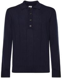 Eleventy - Cotton And Cashmere Polo Shirt - Lyst