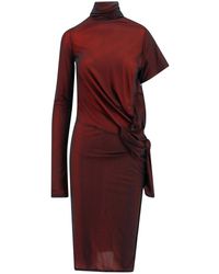 Maison Margiela - Viscose Dress With Asymmetric Sleeves - Lyst