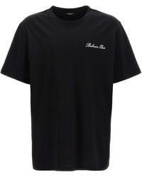 Balmain - Loose T-Shirt With Signature Embroidery - Lyst