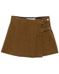 Golden Goose - Pleated Corduroy Fan-Style Miniskirt - Lyst