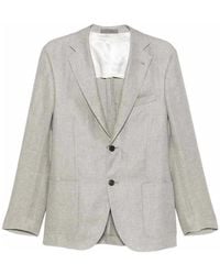 Corneliani - Single-Breasted Linen Jacket - Lyst