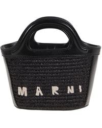 Marni - Raffia And Leather Cross Body Bag - Lyst