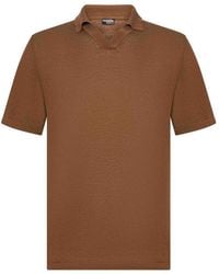 Franzese Collection - Linen And Cotton Knit Polo Shirt - Lyst