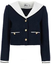 Self-Portrait - Boucle Contrast Collar' Blazer - Lyst