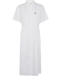 Polo Ralph Lauren - Woven Short Sleeves Midi Shirt Dress - Lyst