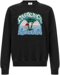 CASABLANCA - Palm Tree Emblem' Embroidered Sweatshirt - Lyst