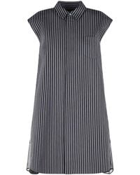 Sacai - Striped Pleated Dress - Lyst