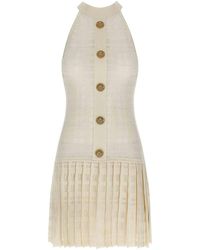 Balmain - Tartan Knit Dress - Lyst