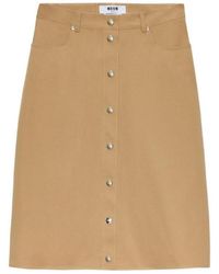MSGM - Midi Skirt With Buttons - Lyst