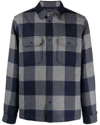 Woolrich - Check-pattern Shirt Jacket In Grey - Lyst